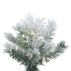 Vickerman Flocked Castle Pine Potted Artificial Christmas Tree