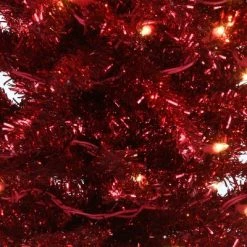 National Tree Company 6 ft Pre-Lit Artificial Christmas Tree, Red Tinsel, White Lights, Includes Stand -Northlight Christmas Store GUEST 593fab03 7842 4403 a753 e7f113d36783