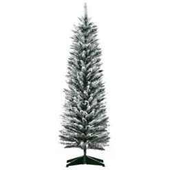 HOMCOM 59" Snow Flocked Artificial Pencil Christmas Tree, Slim Xmas Tree with Realistic Branches and Plastic Base Stand for Indoor Decoration 15 HOMCOM 59" Snow Flocked Artificial Pencil Christmas Tree, Slim Xmas Tree with Realistic Branches and Plastic Base Stand for Indoor Decoration -Northlight Christmas Store GUEST 59442c30 32bc 4e3e 82d9 cecfd9a70704