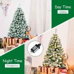 Tangkula Pre-lit Artificial Hinged Christmas Pine Tree Snow Flocked Decoration Tree 18 Tangkula Pre-lit Artificial Hinged Christmas Pine Tree Snow Flocked Decoration Tree -Northlight Christmas Store GUEST 59479f1e d393 4be2 99e3 889465a831b0