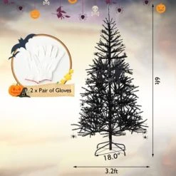 Tangkula 6FT Black Halloween Tree Artificial Hinged PVC Christmas Tree w/250 LED lights -Northlight Christmas Store GUEST 5a3d5717 81e6 4d50 a195 cf1267c35e3e