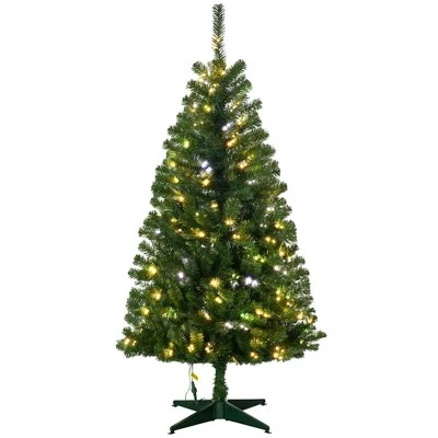 HOMCOM Prelit Artificial Christmas Tree Holiday Decoration with Warm White or Colorful LED Lights 10 HOMCOM Prelit Artificial Christmas Tree Holiday Decoration with Warm White or Colorful LED Lights - Image 8
