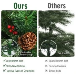 Costway 6ft 7ft8ft Unlit Hinged PVC Artificial Christmas Pine Tree with Red Berries 21 Costway 6ft 7ft8ft Unlit Hinged PVC Artificial Christmas Pine Tree with Red Berries -Northlight Christmas Store GUEST 5ad9e6d3 b38f 4741 9408 ebf55497caf5