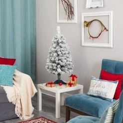 3ft Nearly Natural Pre-Lit LED Flocked Rock Springs Spruce Artificial Christmas Tree Clear Lights -Northlight Christmas Store GUEST 5b87a43b 0072 478c 8f07 4ba498f53985