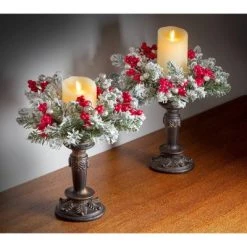 Haute Decor 2pk Frosted Adjustable Candle Ring Artificial Swag Silver 7 Haute Decor 2pk Frosted Adjustable Candle Ring Artificial Swag Silver -Northlight Christmas Store GUEST 5bcee837 31e8 41e0 a8a9 bf493ab20a90