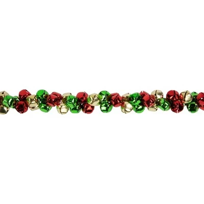 Northlight 5' Green, Gold and Red Jingle Bell Christmas Garland, Unlit 8 Northlight 5' Green, Gold and Red Jingle Bell Christmas Garland, Unlit - Image 6