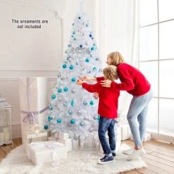 Tangkula 7ft White Artificial PVC Christmas Tree Festive Winter Tree w/ Stand Indoor/Outdoor -Northlight Christmas Store GUEST 5c6a52d7 d40b 4e46 bf93 90cc5f323668