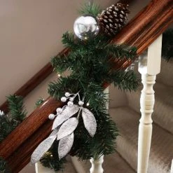 Sunnydaze Decor Sunnydaze Indoor Pre-Lit Artificial Christmas Garland with Frosted Pinecones and Silver Berries and Bulbs - 9' -Northlight Christmas Store GUEST 5cc64d80 fcf0 422c bc9c 88d365ebd9b2