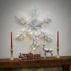 National Tree Company 32" White Iridescent Tinsel Snowflake with Battery Operated Warm White LED Lights