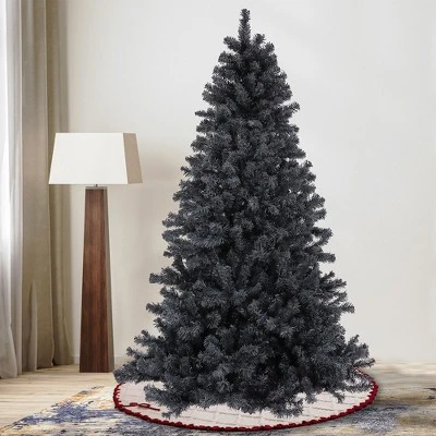 National Tree Company 7 Foot Full Bodied Flocked Unlit Sleek Halloween Event Artificial Christmas Tree with 1,133 Branch Tips, & Metal Stand, Black 3 National Tree Company 7 Foot Full Bodied Flocked Unlit Sleek Halloween Event Artificial Christmas Tree with 1,133 Branch Tips, & Metal Stand, Black
