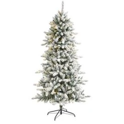 Nearly Natural Pre-Lit LED Flocked Livingston Fir Artificial Christmas Tree with Pinecones Clear Lights -Northlight Christmas Store GUEST 5dadc7ac 3183 4b3c 8ad8 a5e60a9f21e1