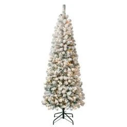 National Tree Company First Traditions Pre-Lit Medium Flocked Acacia Hinged Artificial Christmas Tree Clear Lights -Northlight Christmas Store GUEST 5e063d2a 8040 4705 91f3 0376ace31d2f