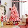 Costway 4.5ft Snow Flocked Hinged Artificial Christmas Tree w/ Metal Stand Pink -Northlight Christmas Store GUEST 5f194997 f9b7 456f 89c9 acc24d2cf7af