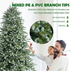 Costway 8ft Hinged Artificial Christmas Spruce Tree w/ 1658 Mixed PE & PVC Tips 14 Costway 8ft Hinged Artificial Christmas Spruce Tree w/ 1658 Mixed PE & PVC Tips -Northlight Christmas Store GUEST 5f7a6ea5 5701 4c60 b629 b7200bb4b345