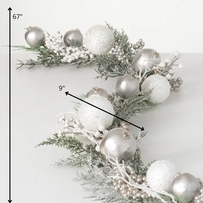 Sullivans Artificial Winter Pine Garland Multicolor 67"H 4 Sullivans Artificial Winter Pine Garland Multicolor 67"H - Image 2