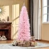 HOMCOM Tall Unlit Slim Douglas Fir Artificial Christmas Tree with Realistic Branches with Tips, Pink -Northlight Christmas Store GUEST 5fb4e223 a82b 4904 904c c99eadd30199