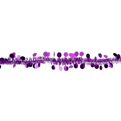 Northlight 50' x 1.5" Purple Tinsel Christmas Garland with Polka Dots - Unlit 4 Northlight 50' x 1.5" Purple Tinsel Christmas Garland with Polka Dots - Unlit - Image 2