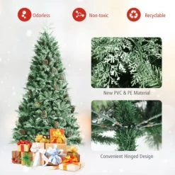 Tangkula 7 Ft Artificial Christmas Tree Mixed PE & PVC Xmas Tree Office and Party Festival Holiday Decor Green 14 Tangkula 7 Ft Artificial Christmas Tree Mixed PE & PVC Xmas Tree Office and Party Festival Holiday Decor Green -Northlight Christmas Store GUEST 6071762a 00e1 4835 8ccf 838cbd0ad75b