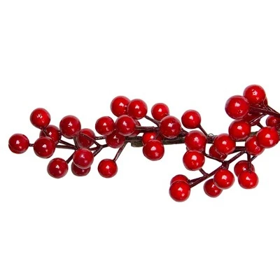 Northlight 5' x 3.5" Unlit Shiny Red Berries Artificial Winter Christmas Garland 5 Northlight 5' x 3.5" Unlit Shiny Red Berries Artificial Winter Christmas Garland - Image 3
