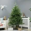 HOMCOM 6ft Artificial Christmas Tree Holiday Decoration with Auto Open, Steel Base, Wide Shape, Green -Northlight Christmas Store GUEST 60cb83ca 9735 4eaf 9558 d10630193ce9