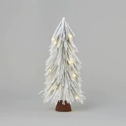 18" Pre-Lit Battery Operated LED Flocked Glitter Mini Artificial Christmas Tree White Lights - Wondershop™