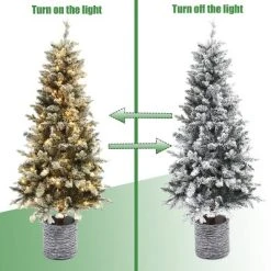 LuxenHome 5.6Ft Pre-Lit LED Artificial Slim Fir Christmas Tree with Pot -Northlight Christmas Store GUEST 6145910f 2c46 4d2a 924f 093f21d4db0d
