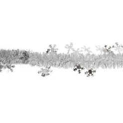 Northlight 50' x 2" White and Silver Christmas Tinsel Garland with Snowflakes - Unlit -Northlight Christmas Store GUEST 614ad8fb 3d4a 44c2 b08c f6103b417724