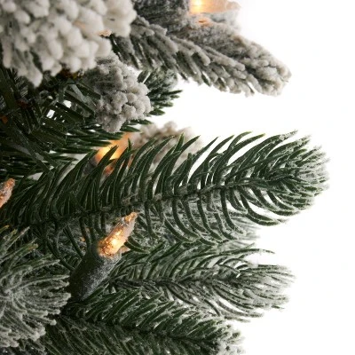 Home Heritage Anson 7-Foot Pencil Slim Pine Flocked Artificial Christmas Tree Prelit with 350 Clear Incandescent Lights, 938 PVC Tips, and Stand 6 Home Heritage Anson 7-Foot Pencil Slim Pine Flocked Artificial Christmas Tree Prelit with 350 Clear Incandescent Lights, 938 PVC Tips, and Stand - Image 4