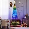 Tangkula 6FT Pop-up Pre-lit Christmas Tree Collapsible Artificial Xmas Tree w/282 RGB Multi-color Lights Tree Top Star, Metal Base -Northlight Christmas Store GUEST 61ddd357 c796 484c a7df 1040cfdb69ea