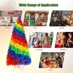 Costway 7FT Artificial Hinged Colorful Rainbow Full Fir Christmas Tree with 1213 Tips -Northlight Christmas Store GUEST 6205fce7 dc71 4044 97fb 41346396baca