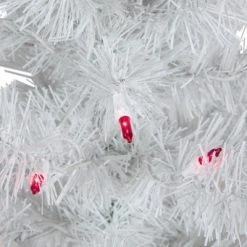 Northlight 3' Prelit Artificial Christmas Tree White Iridescent Pine Slim - Pink Lights -Northlight Christmas Store GUEST 623c1e40 402c 431d 8b53 a26f7c748298