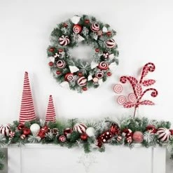 Northlight 6' Flocked Pine Artificial Christmas Garland with Candy Ornaments and Pinecones 7 Northlight 6' Flocked Pine Artificial Christmas Garland with Candy Ornaments and Pinecones -Northlight Christmas Store GUEST 62823786 5876 4327 9473 1ce61218685d