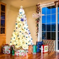 Tangkula 7.5ft White Christmas Pine Tree Hinged Artificial Decoration w/ 1346 Tips & Metal Stand -Northlight Christmas Store GUEST 62977ddd c2d1 4656 aae4 b90978812761