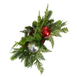 Nearly Natural 18-in Holiday Winter Cedar Pine Artificial Table Christmas Arrangement with Ornaments, Home Décor -Northlight Christmas Store GUEST 62d1fc73 eb9f 4c83 bca3 0bf03860dcba