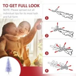 HOMCOM Pre-Lit Douglas Fir Artificial Christmas Tree with 230 Tips, 26 Fiber Optic Lights, White/Blue 15 HOMCOM Pre-Lit Douglas Fir Artificial Christmas Tree with 230 Tips, 26 Fiber Optic Lights, White/Blue -Northlight Christmas Store GUEST 62d9ab22 6798 4212 acb9 bd61ea73686a