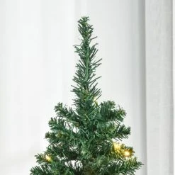 HOMCOM 5' Tall Pre-Lit Slim Noble Fir Artificial Christmas Tree with Realistic Branches, 110 Warm White LED Lights and 294 Tips, Green -Northlight Christmas Store GUEST 6386139f 5a40 4d62 adfe afdfcbd924a9