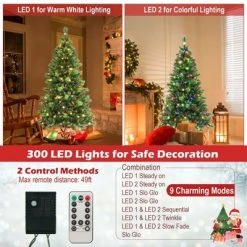 Costway 6FT/7FT/8FT Pre-Lit Artificial Christmas Tree 9 Lighting Modes with 300/400/500 LED Lights & Timer 21 Costway 6FT/7FT/8FT Pre-Lit Artificial Christmas Tree 9 Lighting Modes with 300/400/500 LED Lights & Timer -Northlight Christmas Store GUEST 639ad3ec 0811 4efc 9e72 3b15671eb200