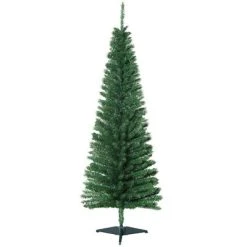 HOMCOM 59" Artificial Pencil Christmas Tree, Slim Xmas Tree with 294 Realistic Branch Tips and Foldable Metal Stand -Northlight Christmas Store GUEST 63fab5df 43bd 41fd 99de 469d894a845f