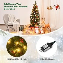 Tangkula Pencil Christmas Tree Hinged Artificial Slim Xmas Tree with Sturdy Metal Stand -Northlight Christmas Store GUEST 64d2f6d1 41e6 402e b020 6ec69ed3708d