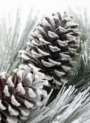 Sullivans Artificial Flocked Pine Stem 28"H Green 3 Sullivans Artificial Flocked Pine Stem 28"H Green