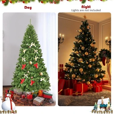 Costway 6Ft/7.5Ft/9Ft Unlit Hinged PVC Artificial Christmas Tree Premium Spruce Tree w/ 928 Tips/1346 Tips/2094 Tips 7 Costway 6Ft/7.5Ft/9Ft Unlit Hinged PVC Artificial Christmas Tree Premium Spruce Tree w/ 928 Tips/1346 Tips/2094 Tips - Image 5