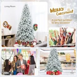 Tangkula 9ft Snow Flocked Christmas Tree 1498 Premium Hinged Tips Artificial Unlit Tree -Northlight Christmas Store GUEST 65fe1eb2 99bd 452a 8737 763afcb80f42