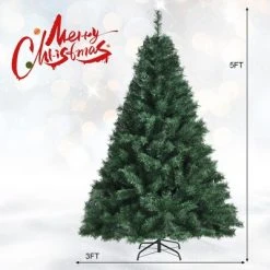Costway 5Ft/6Ft/7Ft PVC Hinged Artificial Christmas Tree 410/648/968 Tips Holiday Decor with Metal Stand -Northlight Christmas Store GUEST 6620de51 3984 4021 a14a 654519a2468c