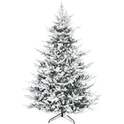 HOMCOM 8 Foot Pine Snow Flocked Artificial Christmas Tree with 1479 Realistic Cedar Branches, Auto Open, Home Holiday Decoration, Green -Northlight Christmas Store GUEST 662fdbc7 7097 40cd a511 3cc3a0873270