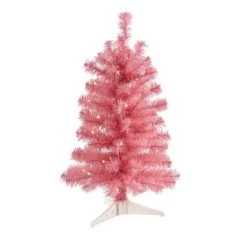 Nearly Natural 2’ Pink Prelit LED Artificial Christmas Tree
