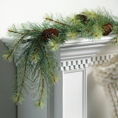5'L Sullivans Black Hills Pine Garland, Green Christmas Garland 4 5'L Sullivans Black Hills Pine Garland, Green Christmas Garland - Image 2