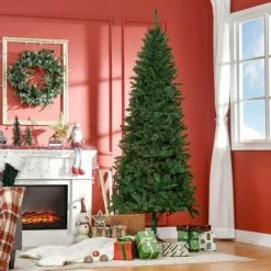 HOMCOM 7' Tall Unlit Slim Fir Artificial Christmas Tree with Realistic Branches, and 865 Tips, Green -Northlight Christmas Store GUEST 66a032b5 b02d 4837 828e 1c9c3645f82f
