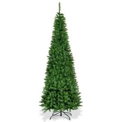 Tangkula 7.5ft Pencil Christmas Tree Pre-Lit Hinged Artificial Decoration w/ 350 Colorful Lights -Northlight Christmas Store GUEST 67dde6bb 6596 443b 86b8 8584bb13892b