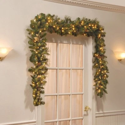 National Tree Company 9 ft. Carolina Pine Garland with Battery Operated LED Lights 3 National Tree Company 9 ft. Carolina Pine Garland with Battery Operated LED Lights