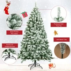 Tangkula Artificial Hinged Christmas Pines Tree Snow Flocked Decoration Tree -Northlight Christmas Store GUEST 689e7a4f 90d3 4254 914c 7ce5003c4c1f
